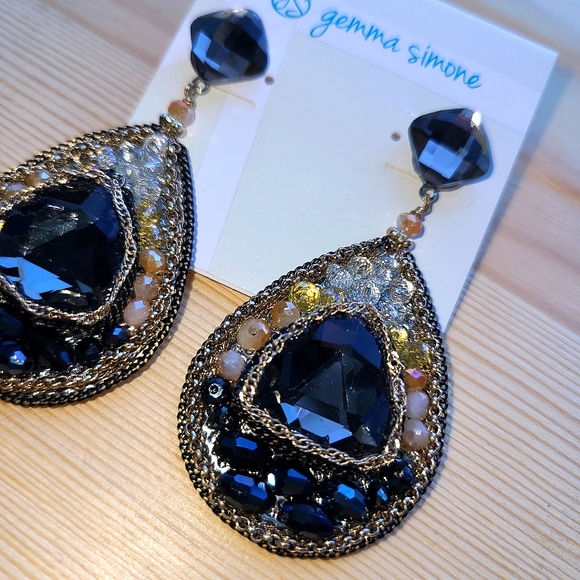 ๐HP๐ NWT Gemma Simone Nadine Beaded Geode Earrings - Picture 2 of 5